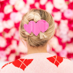 Teletie Flat Hair Clip | Large | Pink Heart To Heart