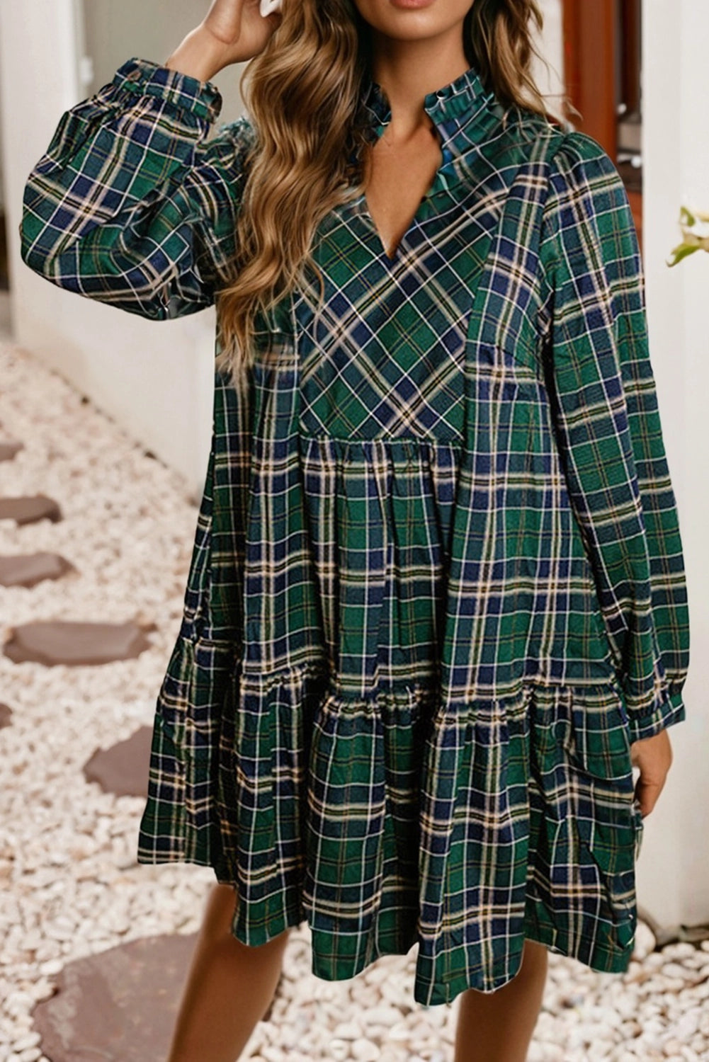 lady bird plaid dress BROWN PLAID DUCK BUTTON UP DRESS L