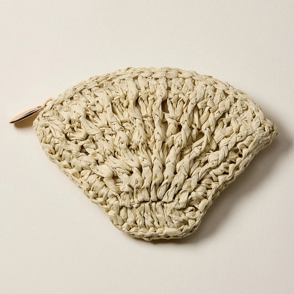 Seashell Raffia Coin Pouch
