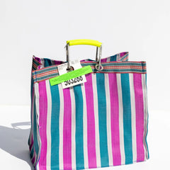 Striped Recycled Shopper - Square