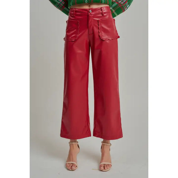 Big Apple Red Faux Leather Pants