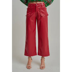 Big Apple Red Faux Leather Pants