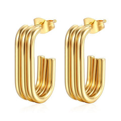 18K Stainless Steel Tarnish Free Huggie Hoops