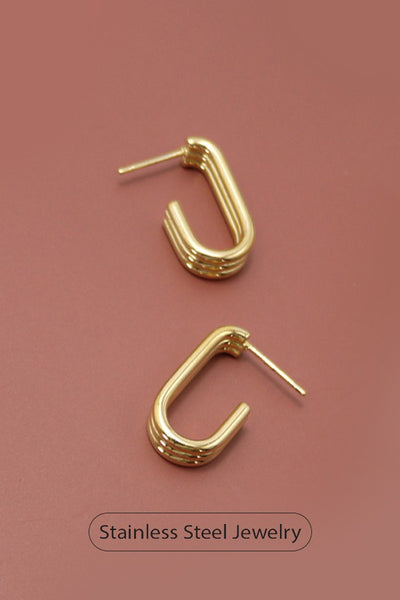 18K Stainless Steel Tarnish Free Huggie Hoops