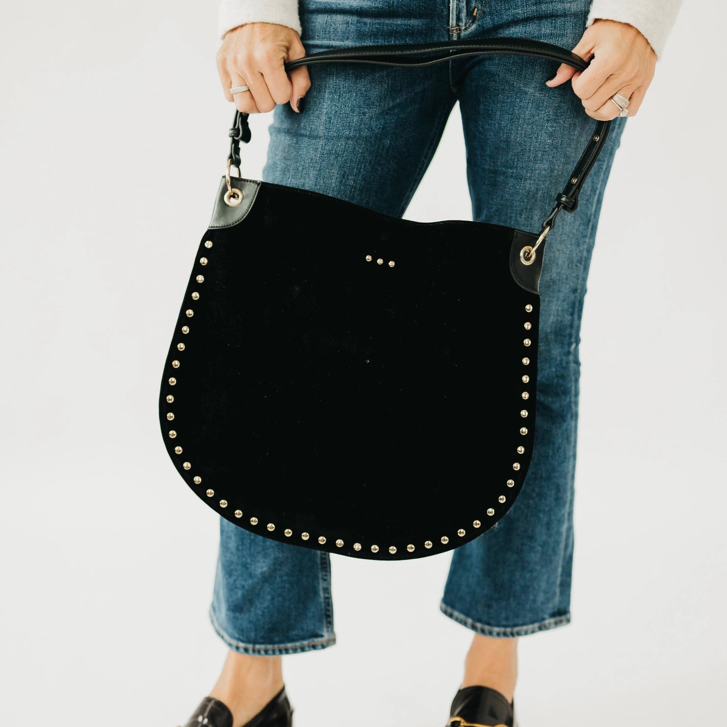 Rosalie Rivet Suede Hobo Bag - 4 Colors