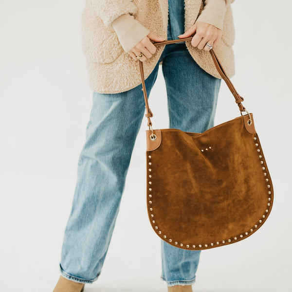 Rosalie Rivet Suede Hobo Bag - 4 Colors