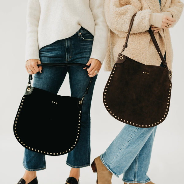 Rosalie Rivet Suede Hobo Bag - 4 Colors