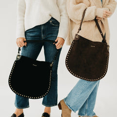 Rosalie Rivet Suede Hobo Bag - 4 Colors
