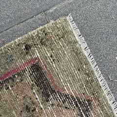 Antique Turkish Rug - Oushak Beige and Red