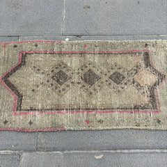 Antique Turkish Rug - Oushak Beige and Red