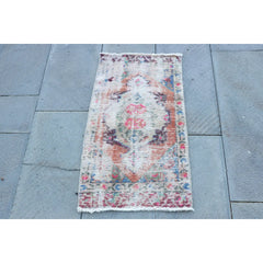 Vintage Turkish Antique Wool Roses Oushak Rug