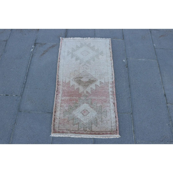 Vintage Turkish Antique Wool Aztec Oushak Rug