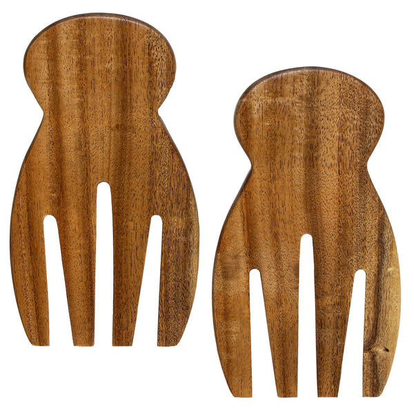 Acacia Wood Salad Hands, Salad Serving Utensil Set