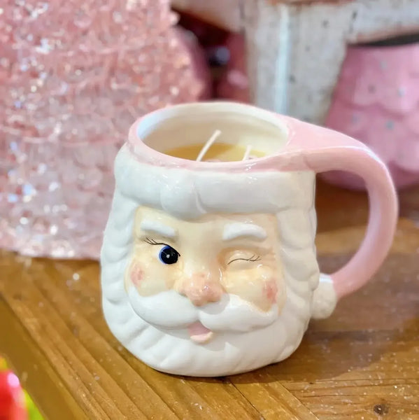 Sweet Grace Reusable Santa Winking Candle Mug #060