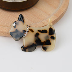 Scotty Dog Blonde Tortoise Hair Clip