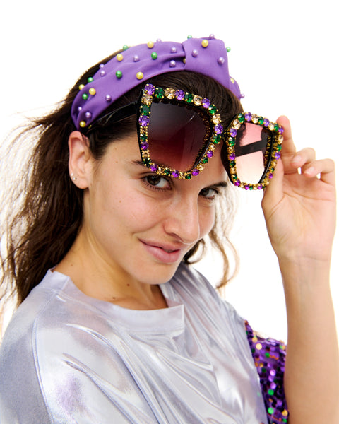 Sidewalk Side Mardi Gras Stone Sunglasses