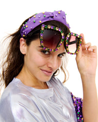 Sidewalk Side Mardi Gras Stone Sunglasses