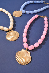 Colorful Beaded Shell Necklaces - 3 Colors