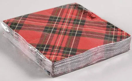 Hester and Cook Red Plaid Cocktail Napkins
