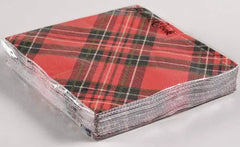 Hester and Cook Red Plaid Cocktail Napkins