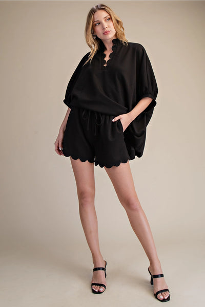 Scallop Top and Short Seperates - 4 Colors