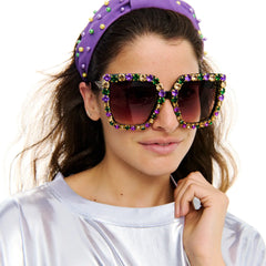 Sidewalk Side Mardi Gras Stone Sunglasses