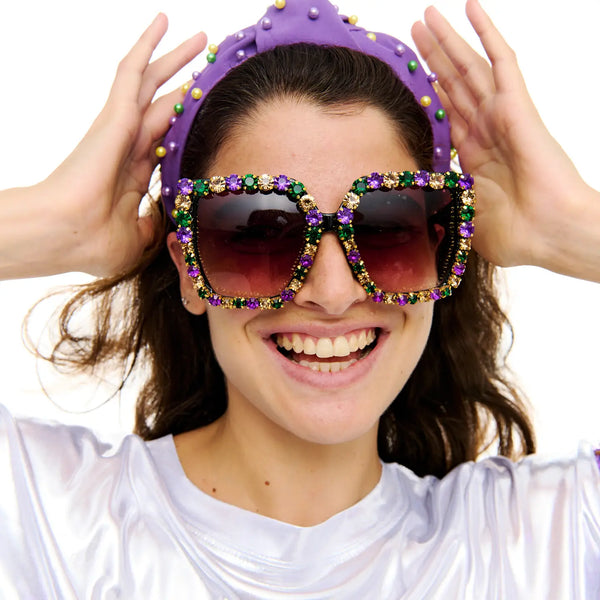 Sidewalk Side Mardi Gras Stone Sunglasses