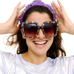Sidewalk Side Mardi Gras Stone Sunglasses