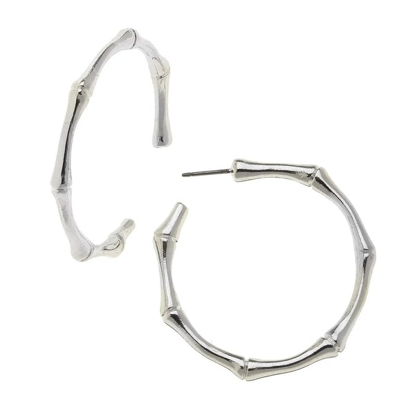 Susan Shaw Silver Bamboo Hoops