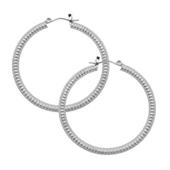 Susan Shaw Silver Ribbed Hoops
