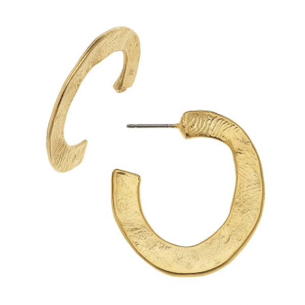 Susan Shaw Small Hammered Hoop Earrings