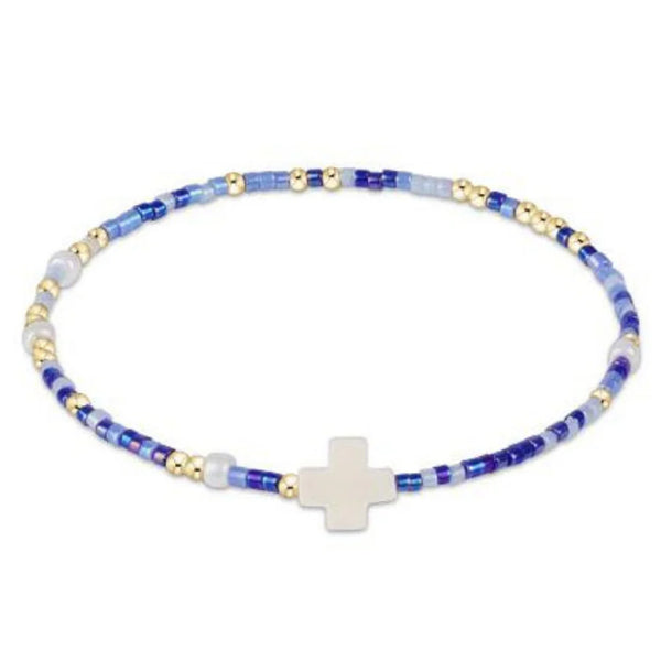 enewton - 5.5" egirl Hope Unwritten Signature Cross Bracelet - Is A Smurf's Butt Blue?