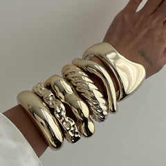 Irregular shaped Gold Bangles - 3 Styles