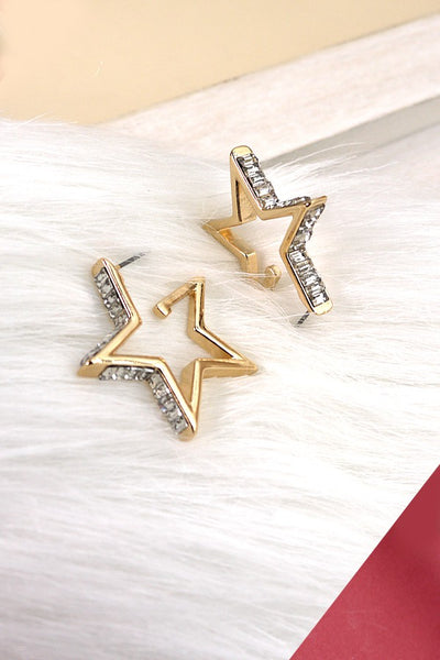 Baguette Stone Star Earrings