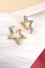 Baguette Stone Star Earrings
