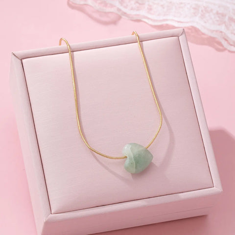 Stone Heart Necklaces - 3 Colors