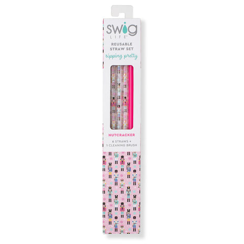 Swig Reusable Straw Set Hey Boo + Pink Glitter