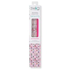 Swig Nutcracker + Hot Pink Reusable Straw Set