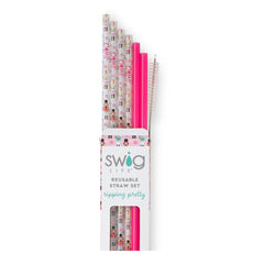 Swig Nutcracker + Hot Pink Reusable Straw Set