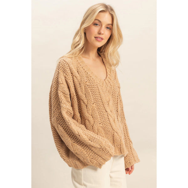 Brownstone Cable Sweater - 2 Colors