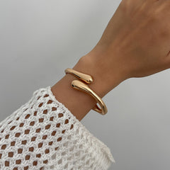 Teardrop Shaped Cuff Bangle Bracelet