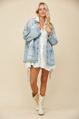 Tess Side Tie Denim Jacket