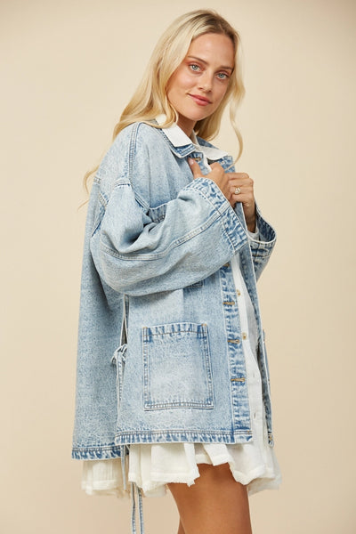 Tess Side Tie Denim Jacket