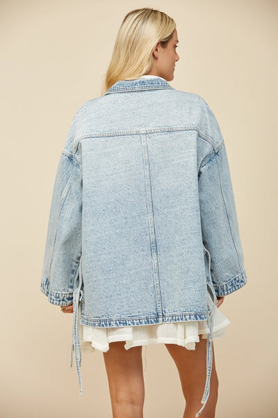 Tess Side Tie Denim Jacket
