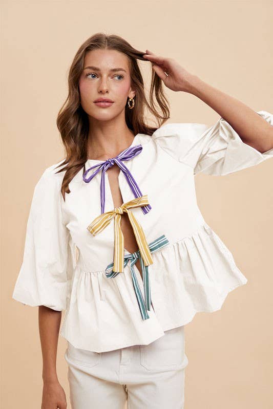 Tied Up With Mardi Gras Top