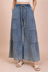 Zea Tiered Chambray Pants
