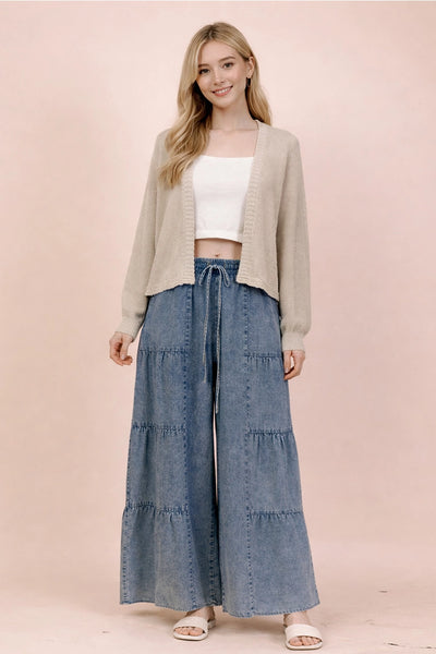 Zea Tiered Chambray Pants