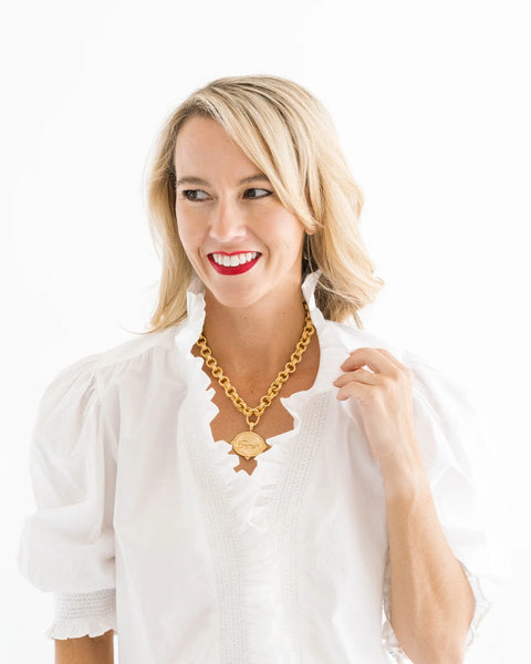 Gold Tiger Italian Intaglio Necklace