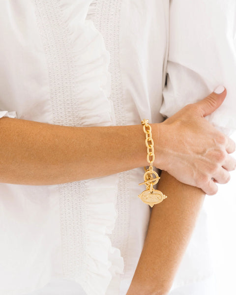 Gold Tiger Italian Intaglio Bracelet