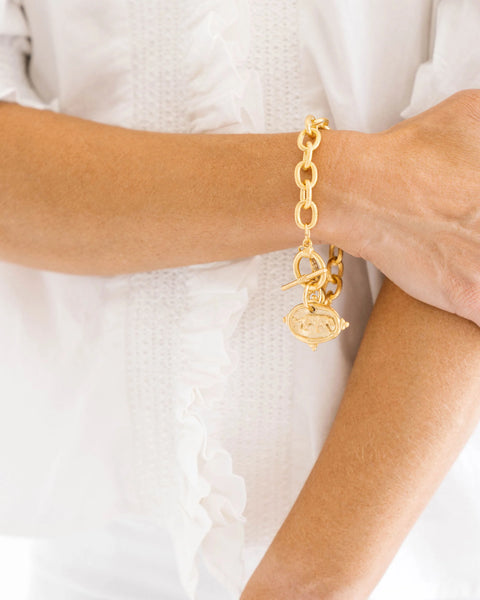 Gold Tiger Italian Intaglio Bracelet